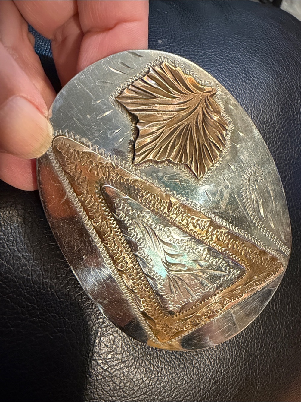 Vintage German Silver Belt Buckle by R&B - Handcrafted Denver Colorado - Unisex